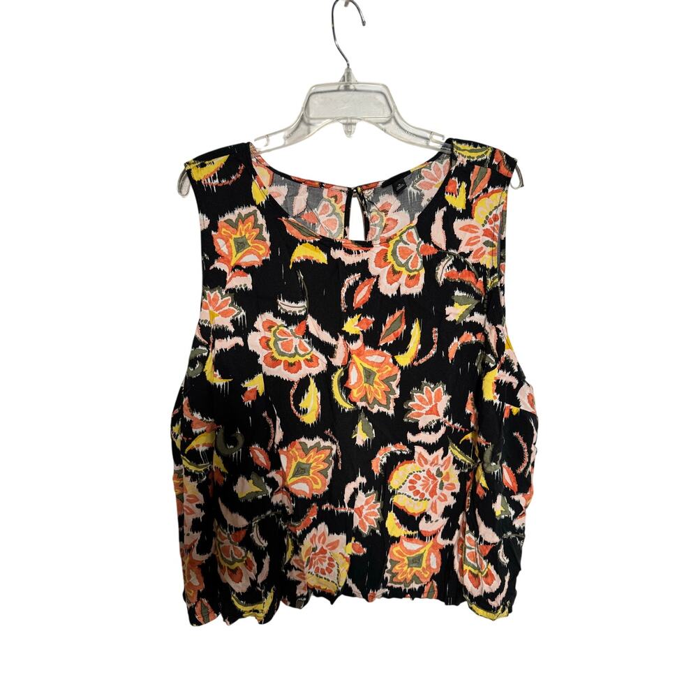 Torrid Womens Sleeveless Tank Top Pink Black Floral Size 4X